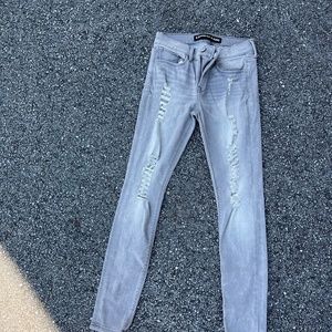 Women’s Express jeans size 4 light grey, distressed , like new